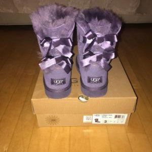 Ugg Kids Bailey Bow Lizard Purple (Authentic) Sz 3
